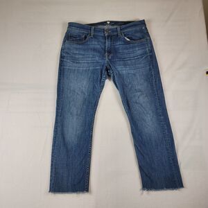 7 For All Mankind Cropped Jeans Women's Size 36 Blue Denim Cotton 5-Pockets